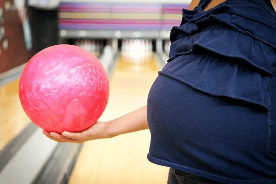 How can you ensure you are safe when bowling during pregnancy