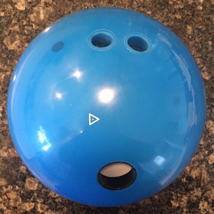 A plastic pyramid bowling ball