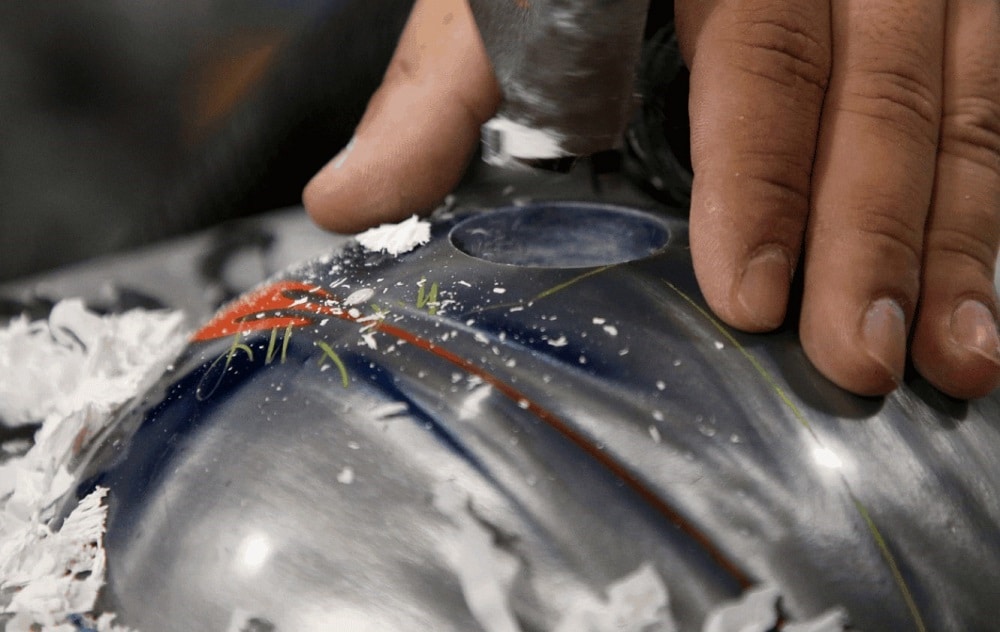 Process for Re-Drilling a Bowling Ball