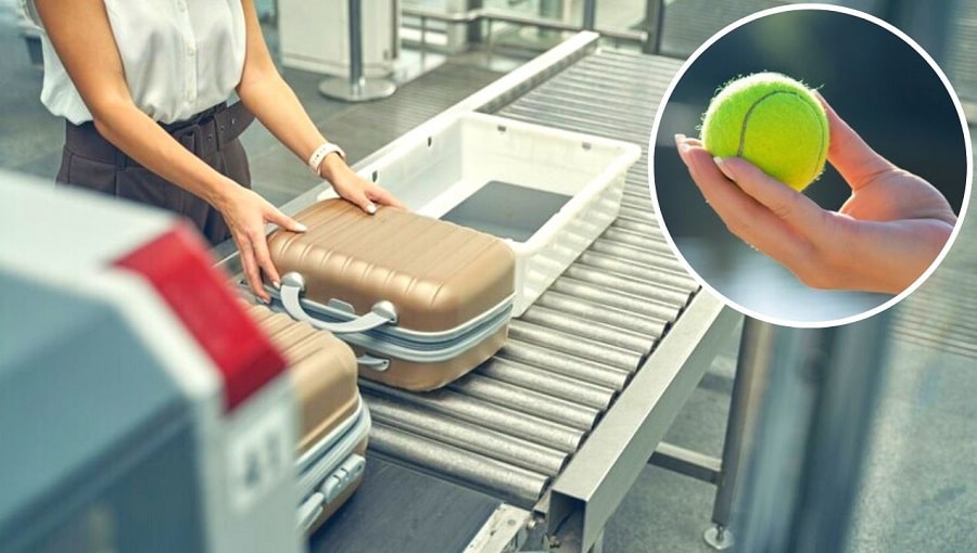 Carrying a tennis ball on longer flights